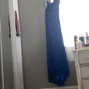 Royal blue sequin prom dress